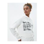 Koton 4WAL10165IK Ekru Baskılı Genç Kız Sweatshirt