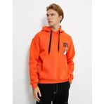 Koton 4WAM70030MK Open Your Eyes Baskılı Turuncu Erkek Sweatshirt