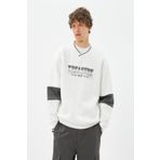 Koton 4WAM70159MK Ekru Erkek Sweatshirt