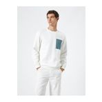 Koton 4WAM70175MK Beyaz Cepli Erkek Sweatshirt