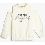Koton 4WKG10060AK Ekru Kız Çocuk Sweatshirt