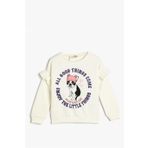 Koton 4WKG10118AK 010 Ekru Kız Çocuk Pamuk Jersey Sweatshirt