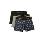Koton 4WLM90047MK Gri Baskılı 3'lü Erkek Boxer Seti