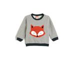 Koton 4WMB10028TK 03K Grı Cızgılı Erkek Bebek Jersey Sweatshırt