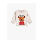 Koton 4WMB10188TK 052 Bej Erkek Bebek Pamuk Jersey Sweatshirt