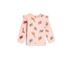 Koton 4WMG10018AK Kız Bebek Pembe Desenli Sweatshirt