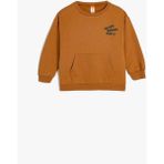 Koton 5Wmb10165Tk 504 Kahverengi Erkek Bebek Jersey Sweatshirt - 9 - 12 Ay