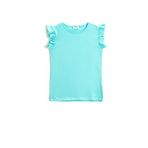 Koton 681 Kız Çocuk Basic Fırfırlı Kolsuz Turkuaz T-shirt