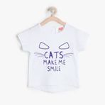 Koton 6YMG17979ZK Beyaz Kız Bebek T-Shirt