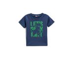 Koton 720 Erkek Bebek Lacivert Dinozor Baskılı Kısa Kollu Bisiklet Yaka T-shirt