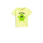 Koton 750 Erkek Bebek Yeşil Canavar Baskılı Kısa Kollu Bisiklet Yaka Pamuklu T-shirt