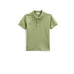 Koton 750 Erkek Çocuk Yeşil Basic Polo Yaka Kısa Kollu Düğme Detaylı T-shirt