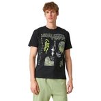 Koton 999 Erkek Siyah Slogan Baskılı Bisiklet Yaka Kısa Kollu T-shirt