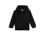 Koton 999 Kız Çocuk Siyah Fermuarlı Kapüşonlu Cepli Sweatshirt
