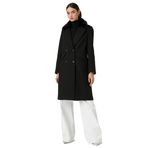 Koton 999 Siyah Kruvaze Oversize Yakası Peluş Detaylı Kaşe Bayan Kaban