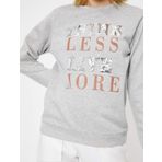 Koton 9KAM71097DK Gri Baskılı Erkek Sweatshirt