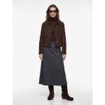 Koton A Kesim Kemerli Midi Boy Etek - Gri - 48