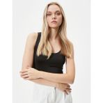 Koton Askılı Atlet Basic U Yaka Slim Fit - Siyah