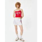 Koton Askılı Atlet Slogan Baskılı Bisiklet Yaka Slim Fit - XS - Kırmızı