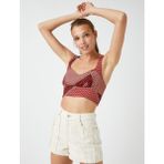 Koton Askılı Crop Atlet - 34 - Bordo