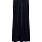 Koton Balık Kesim Dokulu Midi Saten Etek - Lacivert - 38