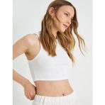 Koton Basic Crop Atlet Halter Yaka Pamuklu - Beyaz