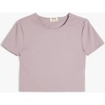 Koton Basic Crop Tişört Kısa Kollu Bisiklet Yaka - Pembe - 5 - 6 Yaş