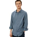 KOTON Basic Gömlek Slim Fit Yarım İtalyan Yaka Düğmeli