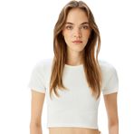 Koton Basic Kısa Kollu Bisiklet Yaka Slim Fit Crop Kaşkorse Kadın Tişört
