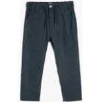 Koton Basic Pantolon Cepli Beli Bağlamalı Viskon Kumaş - 7 - 8 Yaş - Lacivert