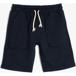Koton Basic Şort Beli Bağlamalı Cepli Erkek Çocuk Desensiz Regular Fit Yazlık Rahat Kesim - 5 - 6 Yaş - Lacivert