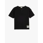 Koton Basic Tişört Kısa Kollu Bisiklet Yaka Dokulu Pamuklu, 9-10 Yaş, 5SKB10023TK999, Siyah, Erkek