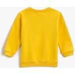 Koton Baskili Bebek Sari Sweatshirt 3WMB10055TK - 1 - 1,5 Yaş - Sarı