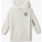 Koton Baskılı Kapüşonlu Ekru Sweatshirt Kız Çocuk Uzun Kol Düz Renk Tasarım ile Şık ve Rahat - 6 - 7 Yaş