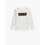 Koton Baskılı Uzun Kollu Bisiklet Yaka Pamuklu Kız Çocuk Sweatshirt
