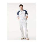 Koton Baskılı Yale Lisanslı Beyaz Erkek T-Shirt 6SAM10033MK