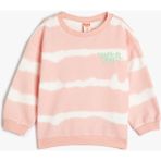 Koton Batik Sweatshirt Baskı Detaylı Bisiklet Yaka Pamuklu - 9 - 12 Ay - Pembe