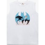 Koton Batman Baskılı Kolsuz Bisiklet Yaka Atlet Erkek Çocuklar İçin Rahat Kesim Polyester Karışımlı - 7 - 8 Yaş - Beyaz