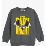 Koton Batman Lisanslı Uzun Kollu Sweatshirt Antrasit Erkek Çocuk Cepsiz Pamuklu Şardonlu - 6 - 7 Yaş
