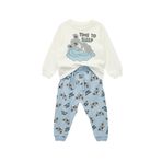 Koton Bebek Baskılı Pijama Takımı, 12-18 AY, 5003302395, Ekru, üniseks-bebek