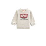 Koton Bej 24/36 Ay Bisiklet Yaka Kız Bebek Baskılı Sweatshirt