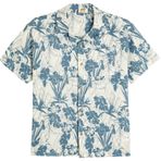 KOTON Bej Desenli Ceket Yaka Kısa Kollu Çiçek Baskılı Erkek Çocuk Gömlek