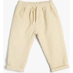 Koton Beli Bağlamalı Fitilli Pantolon Erkek Çocuk İçin Pamuklu Orta Kalınlık Özellikli - 3 - 4 Yaş - Regular - Ekru