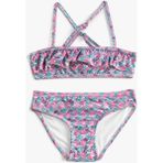 Koton Bikini Takımı Fırfırlı Ince Askılı - 3 - 4 Yaş - Mavi
