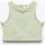 Koton Bisiklet Yaka Dokulu Kolsuz Crop Bluz - 5 - 6 Yaş - Yeşil