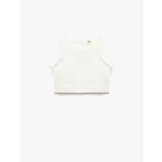 Koton Bisiklet Yaka Dokulu Kolsuz Crop Bluz