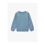 Koton Bisiklet Yaka Dokulu Mavi Erkek Bebek Sweatshirt 6SMB10097TK