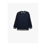 Koton Bisiklet Yaka Uzun Kollu Düğme Detaylı Basic Oversize Okul Sweatshirt