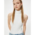 Koton Boğazlı Atlet Kolsuz Slim Fit - Beyaz