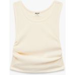 Koton Büzgülü Kolsuz Bisiklet Yaka Crop Bluz - Ekru - 6 - 7 Yaş